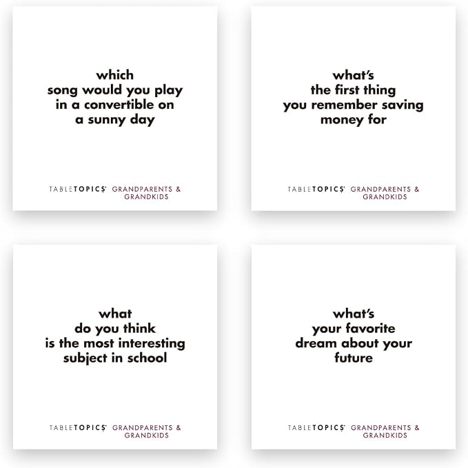 TableTopics Grandparents & Grandkids Conversation Cards to Connect Generations of Your Family, 135 Fun Questions to Explore New Topics with Kids