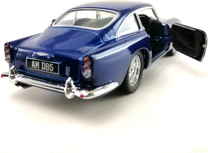Sport Racing Classic Model Car Die-Cast 1:38 1963 Aston Martin DB5 Blue Color Toy Collection Pull Back Open Door Hobby Collectible