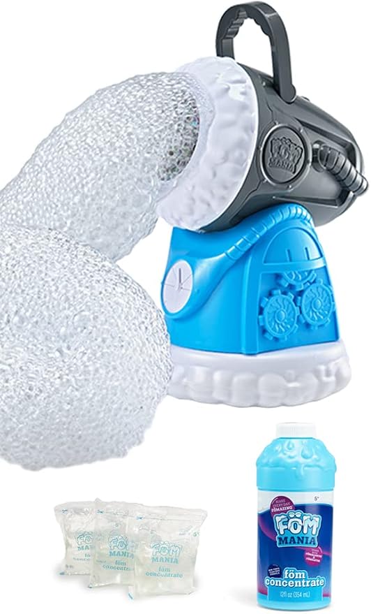 Little Kids Fom Mania Fomalanche Foam Machine| Non Toxic Kid Powered Foam Line|Bonus 21oz of Foam Concentrate to Make tons of Foam|Machine for Parties, Birthdays, Outdoor Fun, Blue