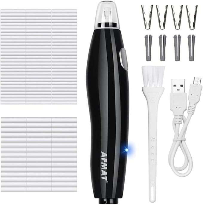 AFMAT Electric Eraser for Artists, Rechargeable Electric Eraser Kit, 140 Refills for Drafting, Electric Pencil Eraser - Battery Operated for Drawing Pencils, Crafts, Arts EE04(Black)