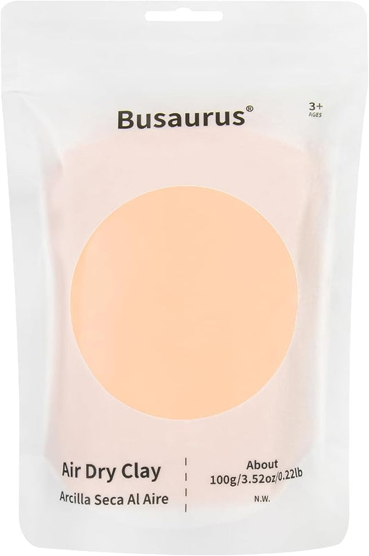 Busaurus - Air Dry Foam Magic Clay with Refill Packs, Skin & Natural Color for Youngsters to Creative Skills Development, Soft & Safe Modeling Clay for Kids Age 3+, DIY Clay for Sculpting - Peach