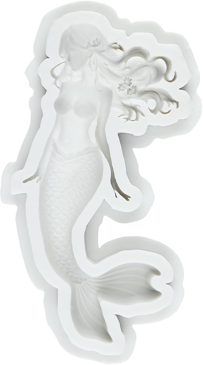 Mermaid Polymer Clay Molds Mermaid Girl Silicone Mold for Jewelry Making Epoxy Resin Casting Air Dry Polymer Clay Craft