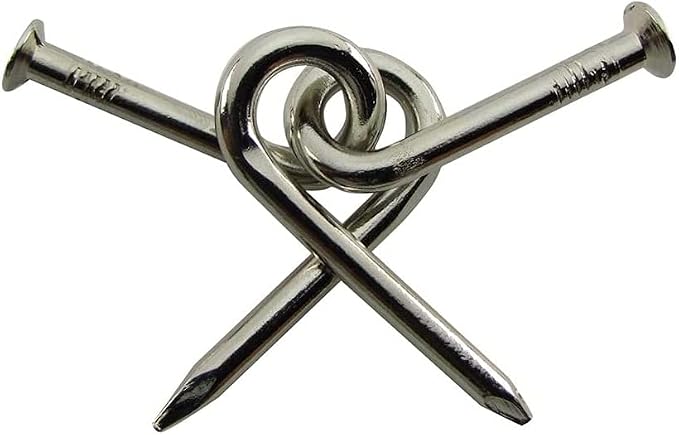 MilesMagic Close Up Classical Nail Puzzle Gimmick Magician's Nail Jail Hook Puzzle Magic Trick, Silver
