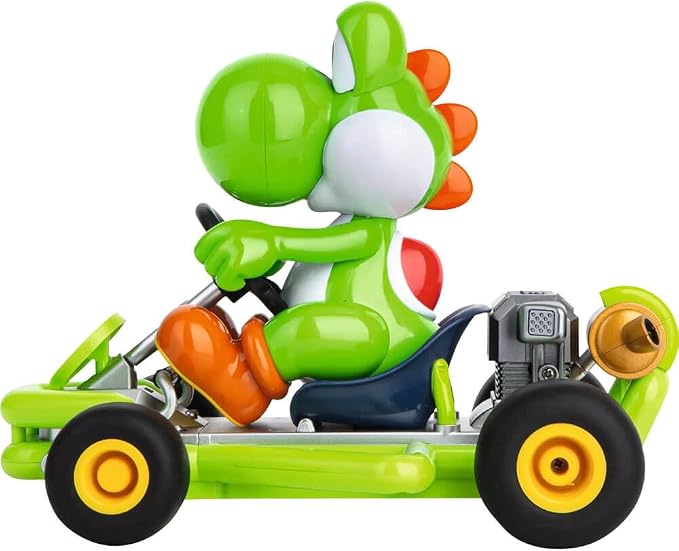 Carrera 200988 RC Official Licensed Mario Kart Pipe Kart Yoshi 1:18 Scale 2.4 GHz Remote Radio Control Car with Rechargeable LiFePO4 Battery - Kids Toys Boys/Girls | Official Licensed Mario Kart Toy RC Car for Kids 6+, 1:18 Scale, 2.4GHz, Ready To Run,...