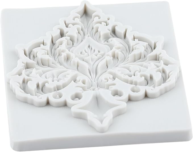 Baroque Scroll Relief Silicone Molds Relief Flower Lace Filigree Polymer Clay Mold for DIY Crafts Epoxy Resin Casting Air Dry Polymer Clay Plaster Jewelry Making