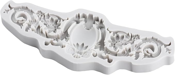 Baroque Polymer Clay Molds Curlicues Scroll Relief Flower Lace Filigree Silicone Mold for DIY Crafts Epoxy Resin Casting Air Dry Polymer Clay Plaster Jewelry Making