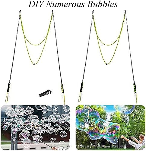 Ubitree 2-Pack Giant Bubble Wands – Stainless Steel Telescopic Bubble Blower Sticks for Kids & Adults – Outdoor Bubble Maker Toy for Lawn, Park, Beach, Birthday Parties & Summer Fun
