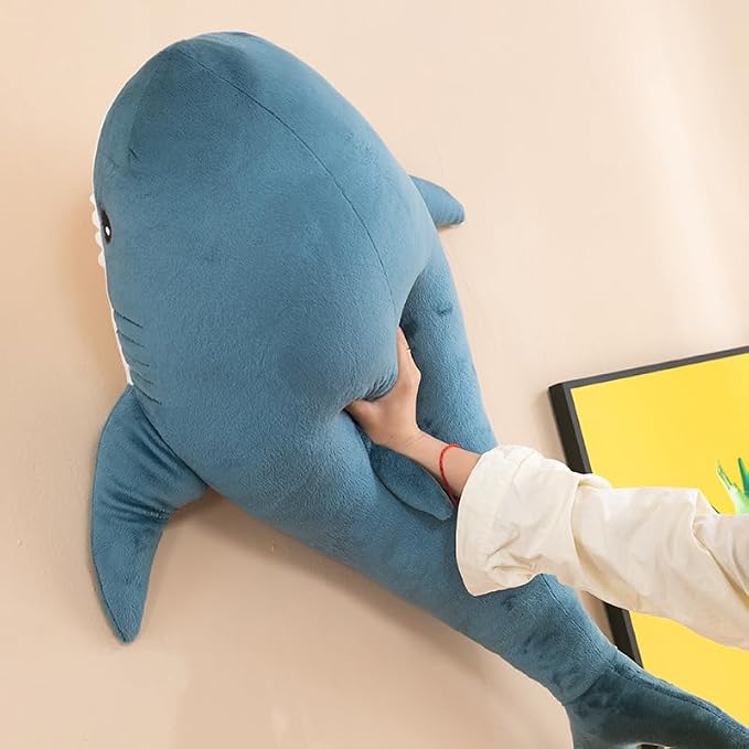 39.4 Inch XXL 15% Chubbier Weighted Giant Shark Stuffed Animal,Soft Chonky Shark Toys Shark Plush Pillows Stuffed Shark for Brave Boy's and Girl's Room Décor,Perfect Stress Relief for Women