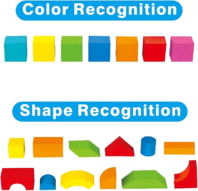 Pairez Toys Foam Building Blocks for Toddlers 2-4, 81 Pieces Soft Stacking Blocks Toy Set, Baby Bath Foam Toys, Sensory and Montosorri Toys for Boys & Girls 18+ Months