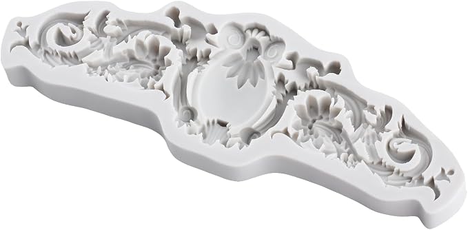 Baroque Polymer Clay Molds Curlicues Scroll Relief Flower Lace Filigree Silicone Mold for DIY Crafts Epoxy Resin Casting Air Dry Polymer Clay Plaster Jewelry Making
