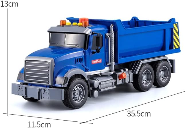 haomsj Big Dump Truck Toy Light Up & Moveable Lifting Back Garbage Push and Go Car Plastic Beach Construction Toy Vehicles for Kids Boys and Girls (Dump Truck)
