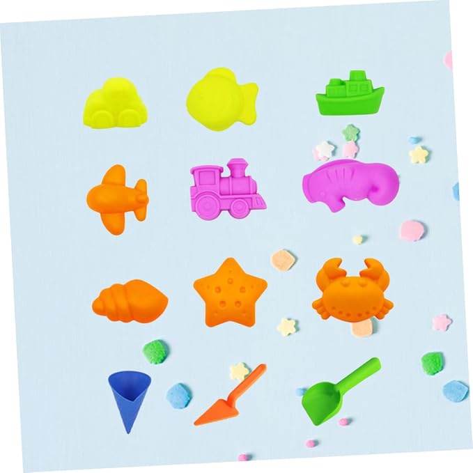 12pcs Beach Sand Playset Educational Sandbox Fun Creative Plastic Tools for Random Colors Random Color