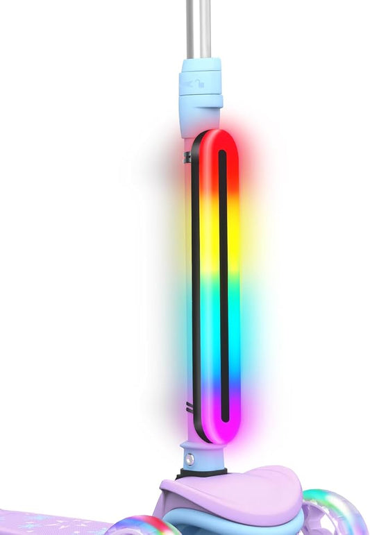 BELEEV LED Scooter Frame Light for Night Riding, 11 Flashing Effects, Battery Powered, Fits for Bicycles Electric Kick Scooters, Cool Bike Accessory for Adult, Kids & Teens, Ideal for Riding Camping