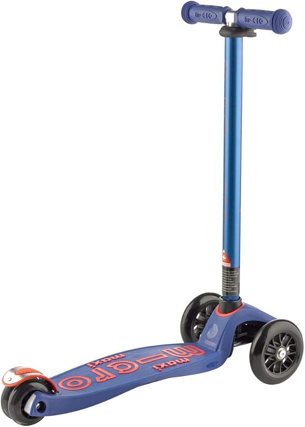 Micro Kickboard | Maxi Scooter for Ages 5-12 | Children up to 110 lbs | 3 Wheel Lean-to-Steer Design | Adjustable T Bar | Smooth Ride PU Wheels | Swiss Design