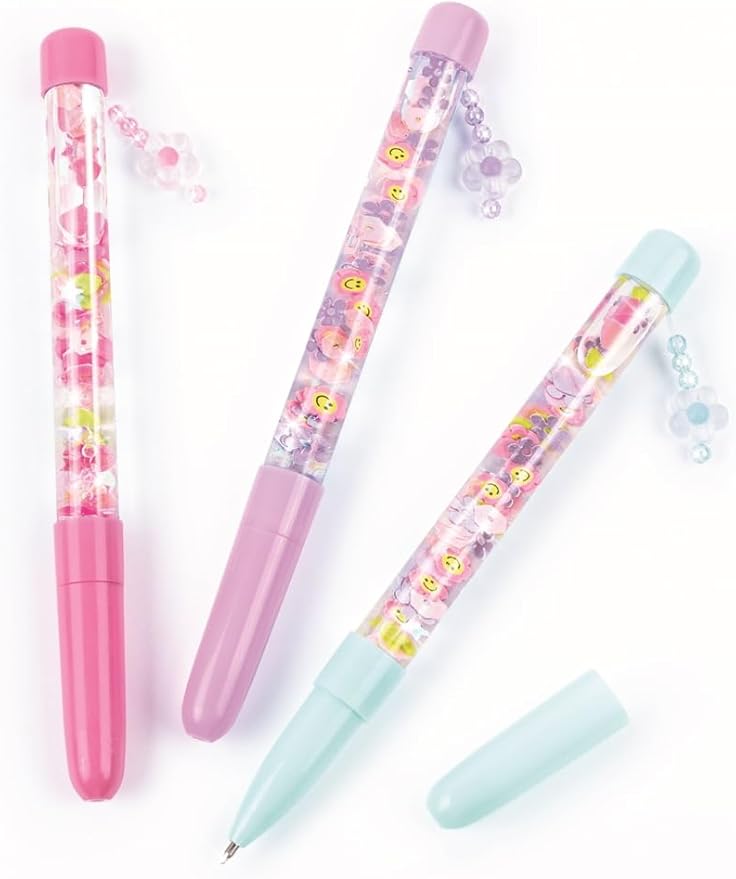 Make It Real DIY Floaty Pens Kit - Create 3 Sparkly, Customizable Pens with Glitter & Charms - Fun Craft for Tweens, Girls & Kids Ages 8+ -Mess-Free Creative Activity Great Gift for Artistic Kids