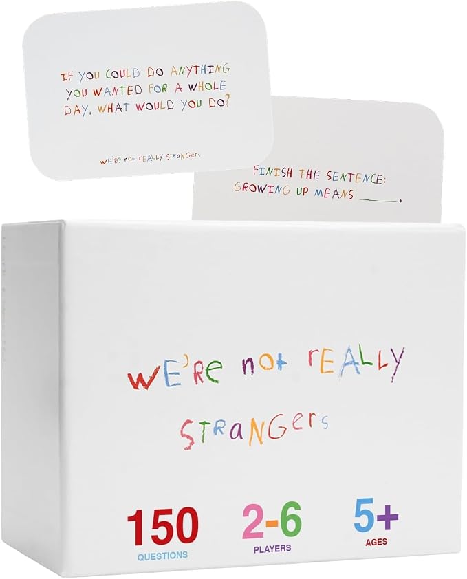 WE'RE NOT REALLY STRANGERS Kids Edition Card Game - 150 Conversation & Activity Cards for Kids, Adults, & Teens – for Fun Memorable Family Game Nights and Kid’s Party, Ages 5+, 2-6 Players