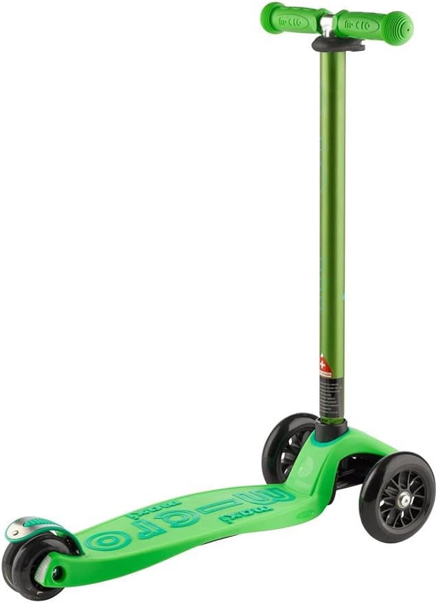 Micro Kickboard | Maxi Scooter for Ages 5-12 | Children up to 110 lbs | 3 Wheel Lean-to-Steer Design | Adjustable T Bar | Smooth Ride PU Wheels | Swiss Design