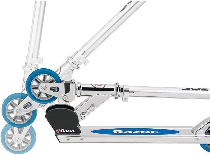 Razor A2 Kick Scooter for Kids Ages 5+ – Wheelie Bar, Foldable, Lightweight, Aluminum Frame, Front Vibration Reducing System, Adjustable Height Handlebars