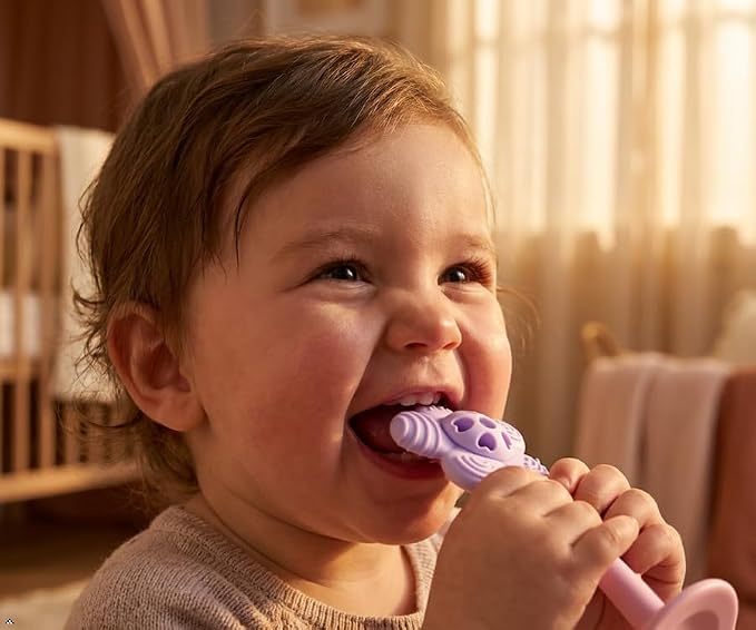 Merry Flower Silicone Baby Rattle Teether – 5 Textured Petals for Sore Gum Relief | Easy-Grip Handle for Little Hands | 100% Food Grade | BPA & Phthalate-Free | Sensory Toy 3-36 Months