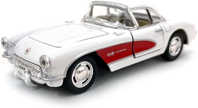 KiNSMART - 1957 Chevy Corvette 1:34 Scale 5" Die Cast Metal Model Classic Car Toy