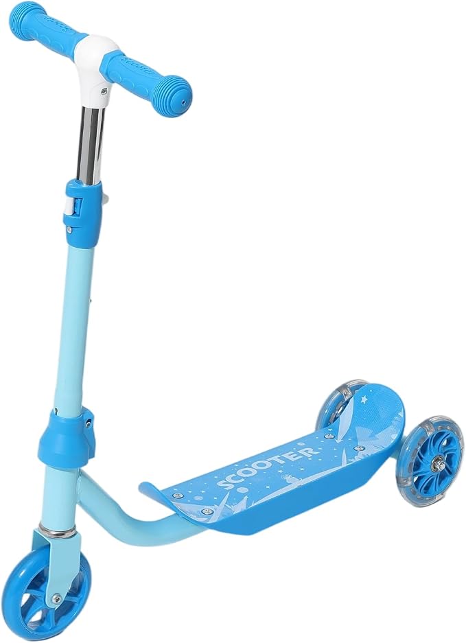 Three Wheel Scooter for Kids 2-5, Light Up Princess Scooters with Handleber-Steer, Adjustable Height Kick Scooters for Boys & Grils, Indoor and Outdoor Use