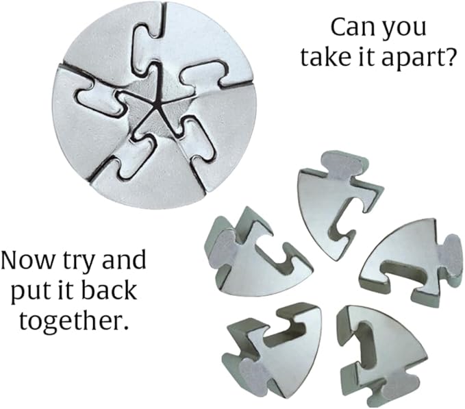 BePuzzled | Spiral Hanayama Metal Brainteaser Puzzle Mensa Rated Level 5, for Ages 12 and Up