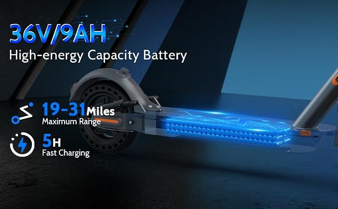 Maxshot Electric Scooter, 8.5" /10" /14" Tire, 16/19/22 Mph Top Speed, 12/16/21/27/28/49/50 Miles Long Range, Folding Escooter for Adults and Kids with Seat Bag, Dual Braking, Dual Suspension, App