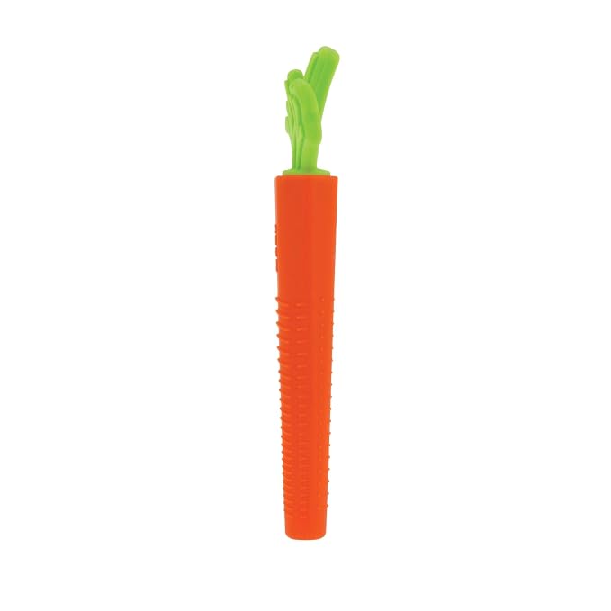 Nuby Silicone Carrot Tube Teether and Messaging Infant Teether - (2-Pack) Baby Teething Toy - 3+ Months