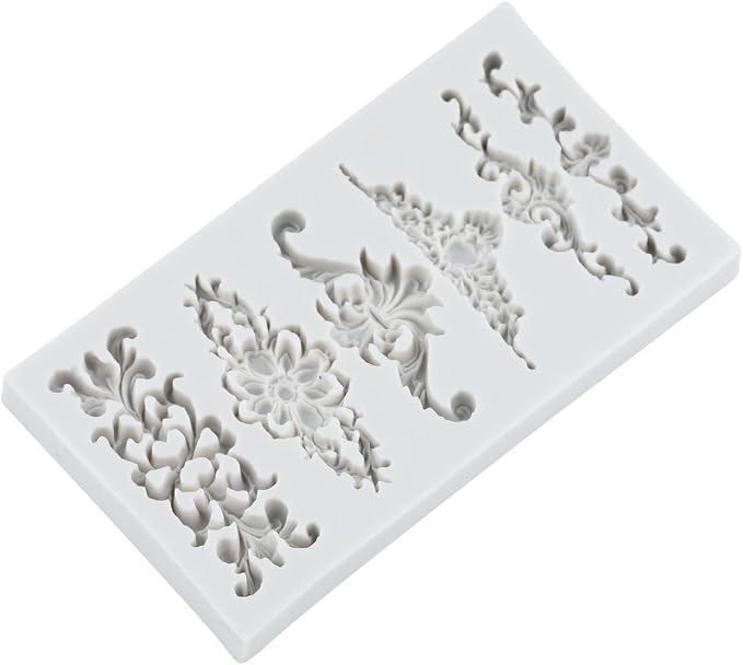 Baroque Polymer Clay Mold Curlicues Scroll Lace Silicone Mold Vintage Relief Flower Filigree Molds for DIY Crafts Epoxy Resin Casting Air Dry Polymer Clay Plaster Jewelry Making