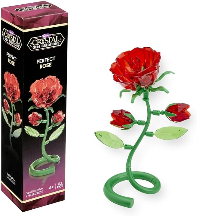 Crystal Gem Creations Rose Flower Kit by RoseArt, 62+ Pieces, Great for Adults, Tweens and Children Ages 8+