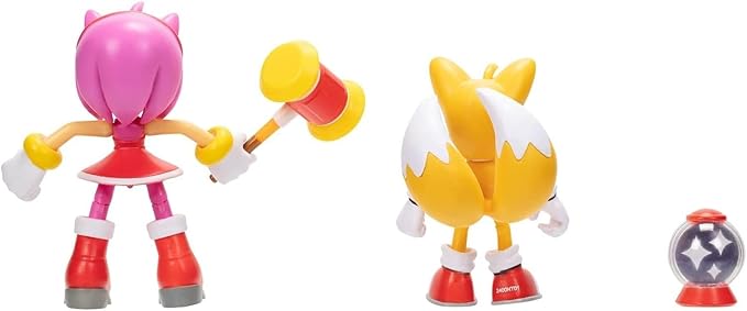 JAKKS Pacific Sonic the Hedgehog Sonic 4" Action Figure 2 Pack - Modern Tails & Modern Amy