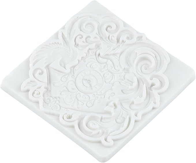 Vintage Clock Polymer Clay Molds Baroque Cuckoo Clock Silicone Mold for Jewelry Making Epoxy Resin Casting Air Dry Polymer Clay Craft