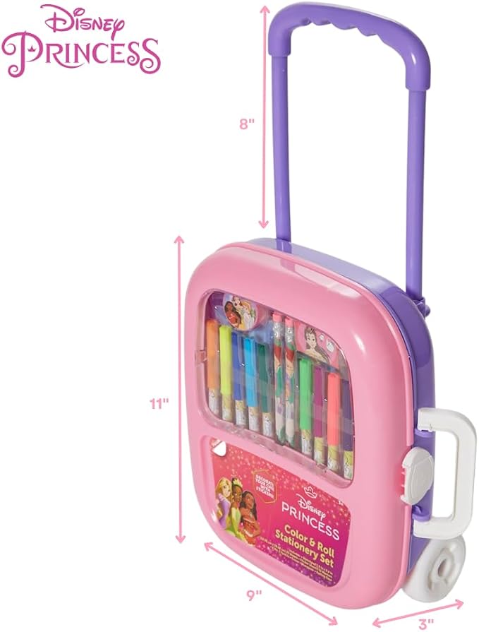 Disney Princess Color and Roll Activity Set with Carrying Case, Stickers, & Art Supplies