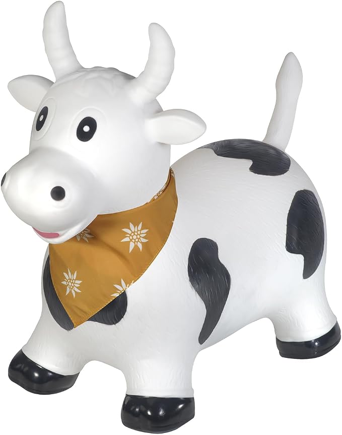 Kindsgut Bouncy Animal Hopper – Inflatable Bouncing Ride-On Toy for Kids & Toddlers Age 2+, Designed in Germany, Indoor & Outdoor, Cow