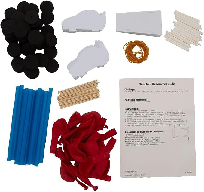 Fun Express DIY Steam Car Craft Kits Makes 12 - STEM Toys Science Kits for Kids Age 5-7 8-12 | Educational Engineering Building Kit for Boys | Hands-On Learning & Education Toys for Science Projects