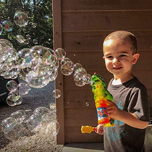 Haktoys Dinosaur Bubble Gun for Kids Automatic Bubble Machine Toy, Outdoor Bubble Maker Blower for Toddlers Boys Girls Backyard Play, 1 Pack