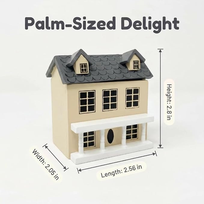 Miniature Villa Model Wooden Tiny House Compact Dollhouse Mini House Storage Decoration Ornament Accessory for Tabletop Display