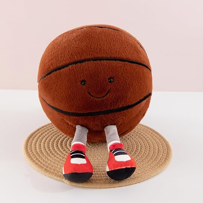 13.7" Cute Football Plush Toys Soft Stuffed Sport Throw Pillow Plush Ball Gift for Kids Birthday and Christmas Decoration (Basketball)