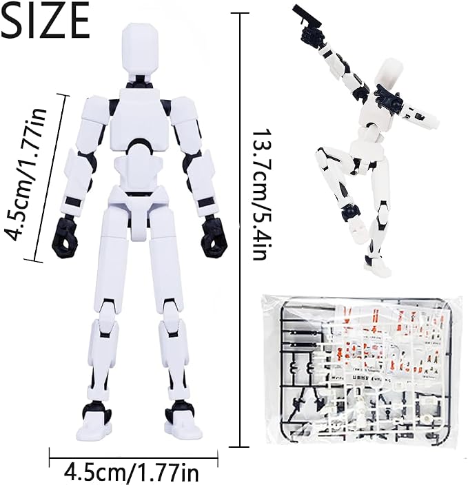 DANONI Titan13 Action Figure, Lucky Robot 13 Action Figures, 3D Printed Multi-Jointed Movable Action Figure, Dummy Robot 13 Figures Toy for Desktop Decorations Game Gifts (5pcs)