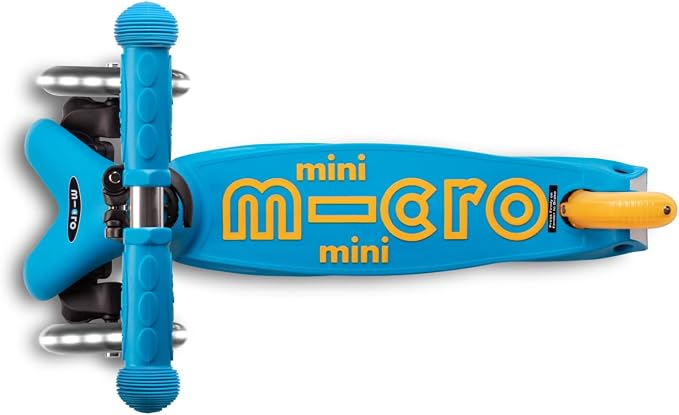 Micro Kickboard | Mini Foldable LED Kids Scooter for Ages 2-5 | Children up to 110 lbs | 3 Wheel Lean-to-Steer Design | Adjustable T Bar | Smooth Ride, Motion-Activated PU LED Wheels | Swiss Design