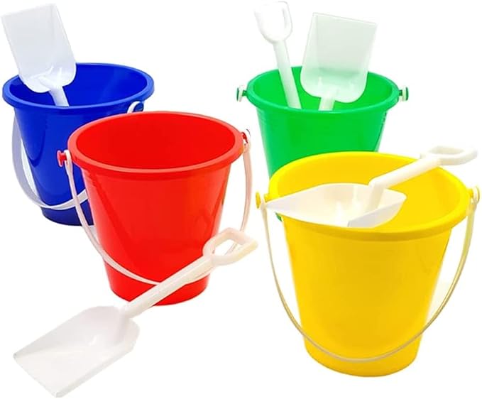 The Dreidel Company 36-Count Beach Day Playsets, Play Set Includes 1 Sand Bucket, 1 Shovel, Birthday Treats for Boys and Girls, Party Favors for Children, 5.25" Beach Set (36-Pack)