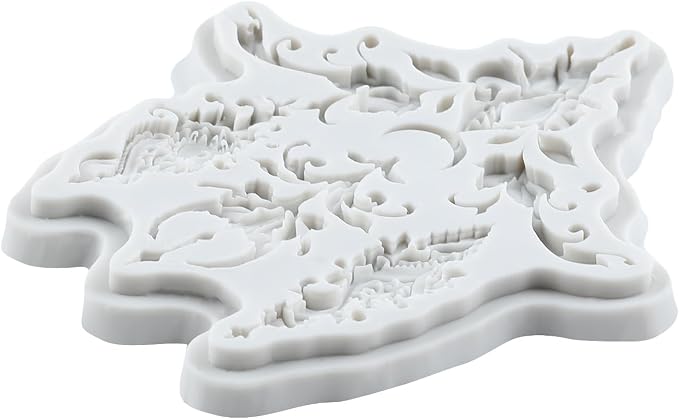 Baroque Polymer Clay Mold Curlicues Scroll Lace Silicone Molds Relief Flower Mold for DIY Craft Epoxy Resin Casting Polymer Clay Tools Crafts Air Dry Jewelry Making
