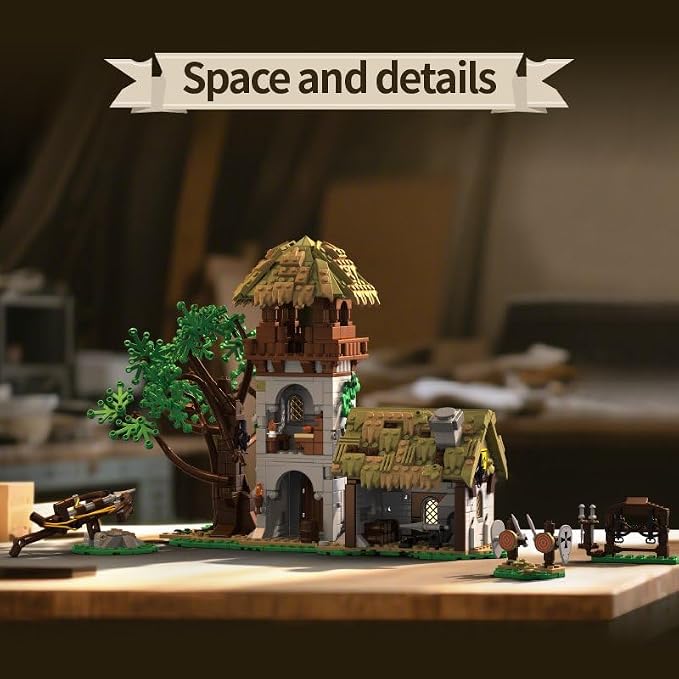 Medieval Greenwood Range Building Bricks Set,Middle Building Set House Building Block Toy, Living Room Decorations,Collectible Display Set for Adults1109pcs