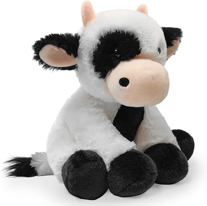 Plush Cow Sitting Toys Stuffed Animal, Realistic Cow Stuffed Animal Toy Characters Stuffed Filled in Limbs 8.5 Inch Soft Huggable Gifts for Kids with Stuffed Animals Birthday Gift for Girls Boys