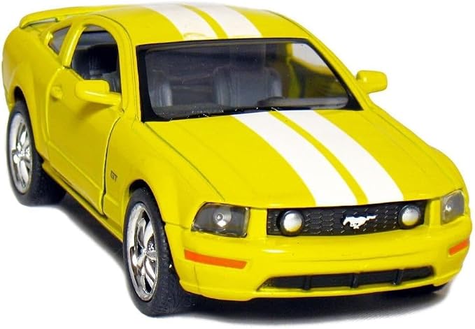 KiNSMART - 2006 Ford Mustang GT 1:38 Scale 5" Die Cast Metal Model Toy Car (Yellow Race)