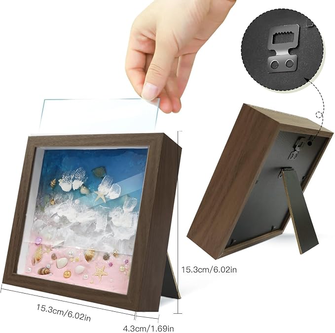 iLAND Crafts for Adults Zen Ocean Resin Art Kit, Creative Teen Crafts Resin Kit for Beginners, Crafting Hobbies for Women, DIY Sea Art Projects for Adults, Unique Beach Themed Gifts for Crafty Crafter