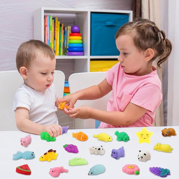 120 Pack Squishy Toys, Kawaii Squishies Party Favors for Kids 4-8 8-12 Treasure Box Toys for Classroom Birthday Xmas Gifts Goodie Bag Mini Animals Mochi Squishy Stress Relief Sensory Toys Random