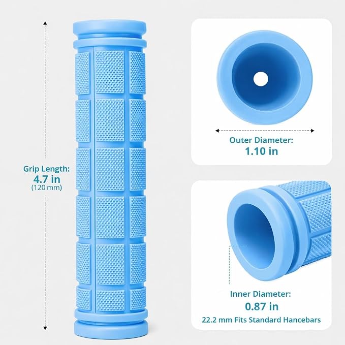 CHUNZEXI 4 PCS Bike Handlebar Grips, Rubber Bicycle Bar Grips Replacement, Non-Slip Handle Grips for Kids Bikes, Scooters, BMX, Mountain & Cruiser Bikes