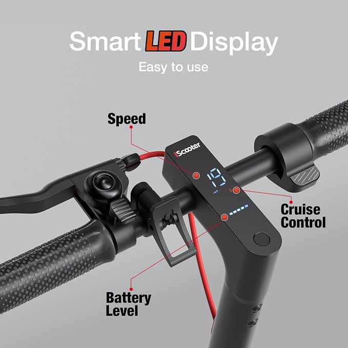 iScooter Electric Scooter Adults & Big Kids, Cruise Control, Dual Braking System, Smart App, Foldable Electric Scooter for Commuting & Campus Use