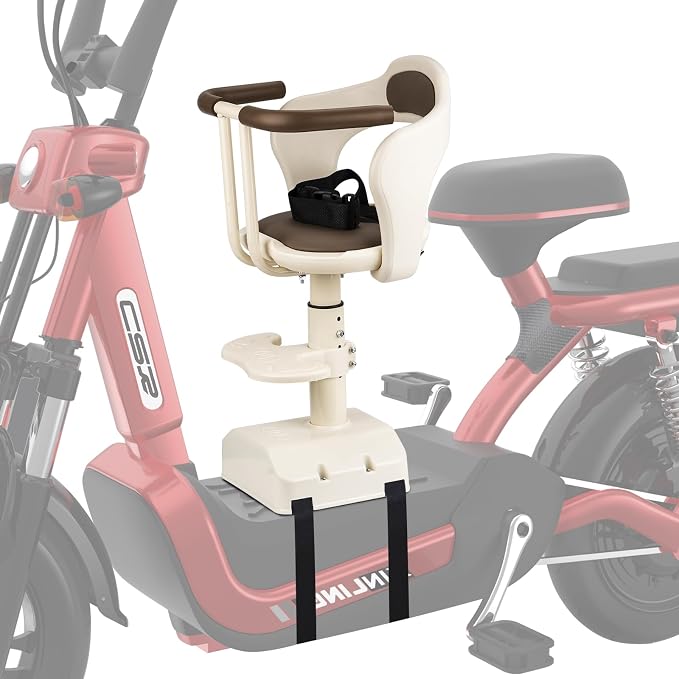 XIEEIX Bike Child Seat,Front Mount Detachable Bicycle Kids Seat, Child Seat with Shock Absorbing Pedal Guardrail，Suitable for Pedal Scooter Motorcycle Bicycle